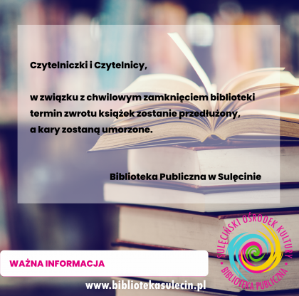 Informacja dotycząca terminu zwrotu książek