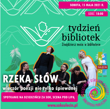 Tydzień Bibliotek 2021 - Rzeka słów - wieczór poezji nie tylko śpiewanej...
