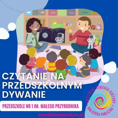 „CZYTANIE NA PRZEDSZKOLNYM DYWANIE” w Przedszkolu nr 1 im. Małego Przyrodnika