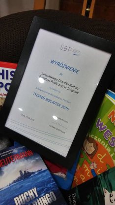 Wyróżnienie dla Biblioteki Publicznej w Sulęcinie... Rozstrzygnięcie konkursu na najciekawsze wydarzenie organizowane w ramach "Tygodnia Bibliotek 2016"