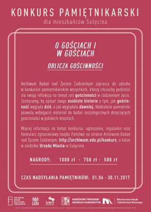 Gość w dom, pamiętnik na stół! Konkurs pamiętnikarski.