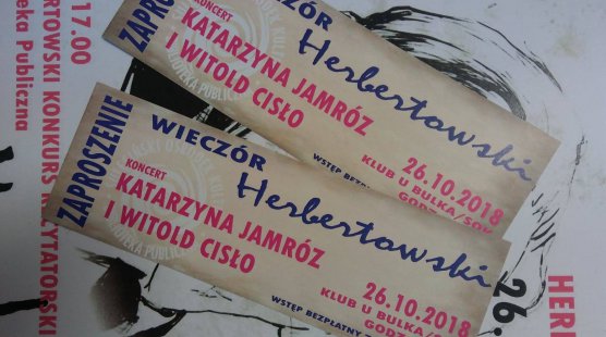Wieczór herbertowski w SOK - Koncert Katarzyny Jamróz & Witolda Cisło