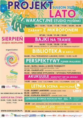 ☀ Projekt Lato ☀ Zapraszamy na sierpniowe, kulturalne działania!