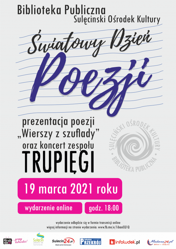 Światowy Dzień Poezji - „Wiersze z szuflady” - Koncert zespołu TRUPIĘGI