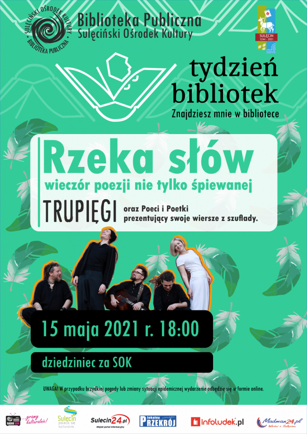 Tydzień Bibliotek 2021 - Rzeka słów - wieczór poezji nie tylko śpiewanej...