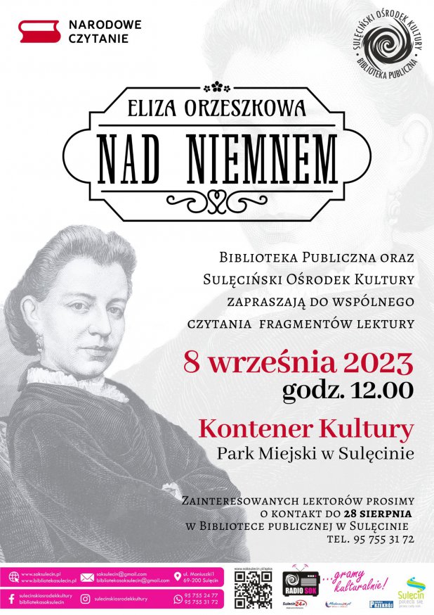 Narodowe Czytanie 2023 - "Nad Niemnem" Eliza Orzeszkowa