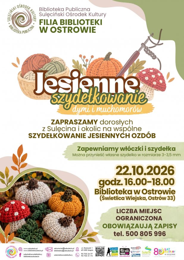 Jesienne szydełkowanie w Filii Bibliotecznej w Ostrowie