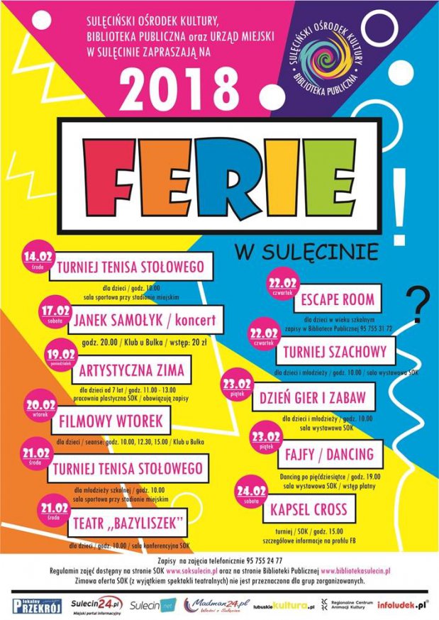 Ferie Zimowe w Sulęcińskim Ośrodku Kultury