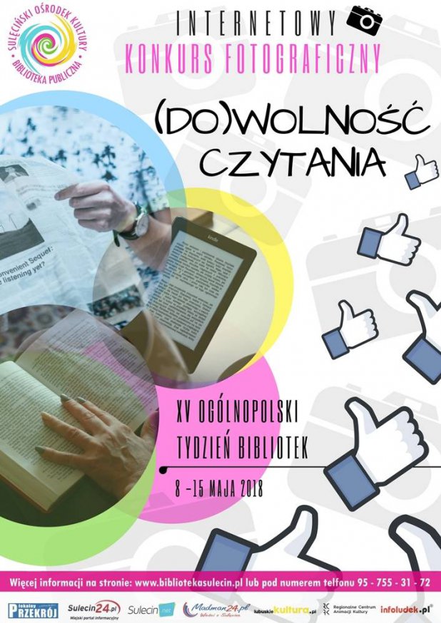 Internetowy konkurs fotograficzny (DO)WOLNOŚĆ CZYTANIA! Tydzień Bibliotek 2018