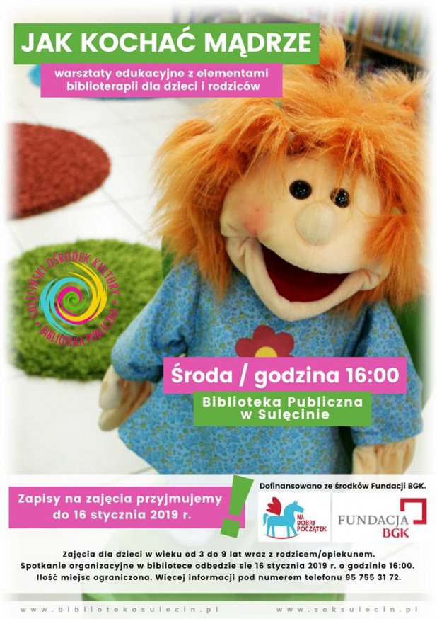 Warsztaty edukacyjne z elementami biblioterapii dla dzieci i rodziców - Jak kochać mądrze? ZAPISY