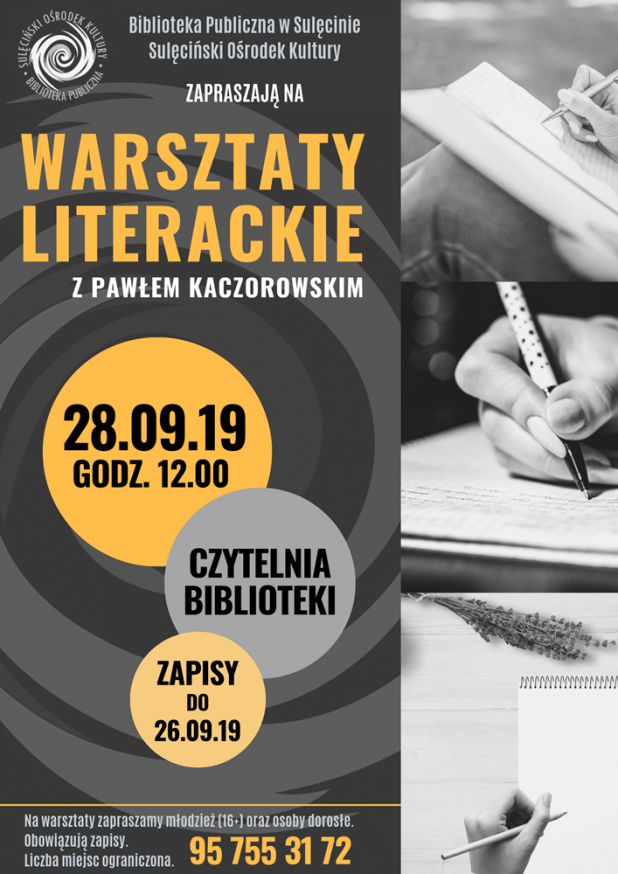 Warsztaty literackie z Pawłem Kaczorowskim