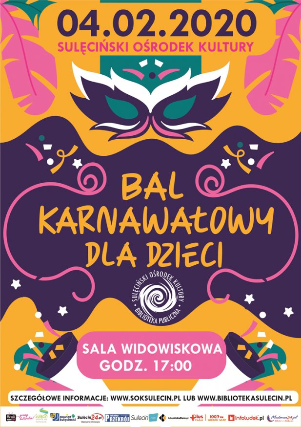 Zapraszamy wszystkie dzieci na BAL KARNAWAŁOWY!