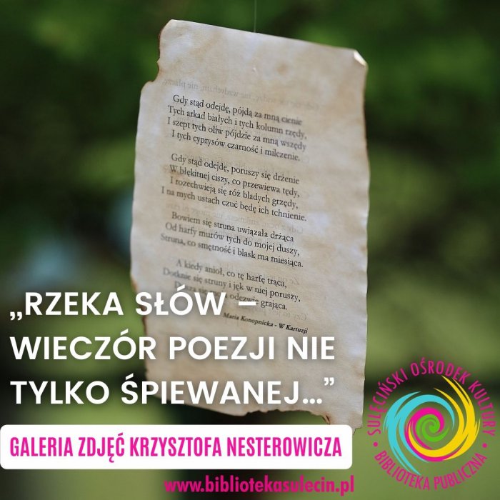 „Rzeka słów – wieczór poezji nie tylko śpiewanej…” w obiektywie Krzysztofa Nesterowicza
