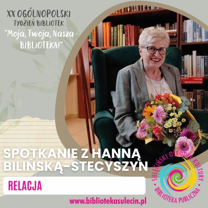 Tydzień Bibliotek 2023 -  Spotkanie z Hanną Bilińską-Stecyszyn